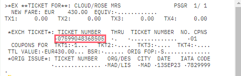 A screen shot of a ticket number

Description automatically generated